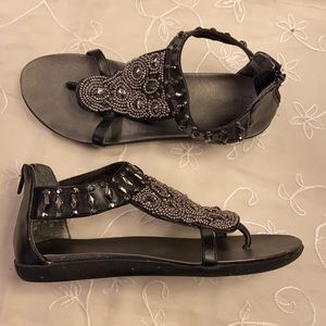 BKE Buckle Rhoda Black Beaded Gladiator ZipBack, 8